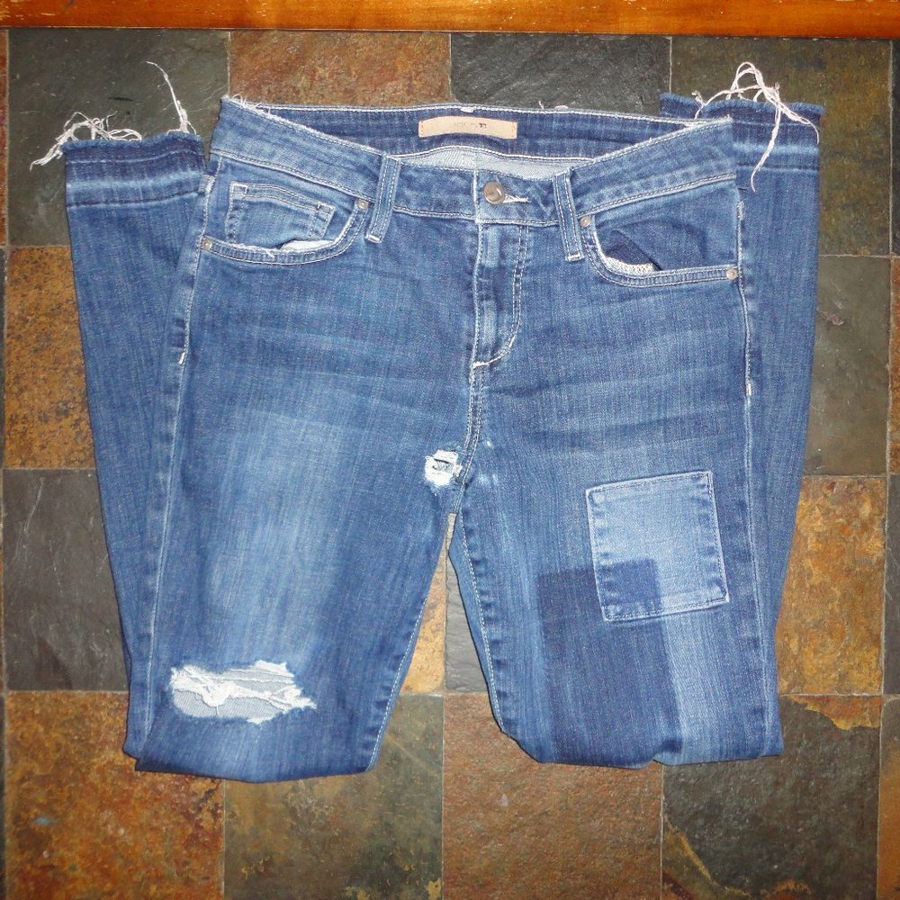 JOE'S Jeans Women's Blue Denim Distressed Skinny Ankle Jeans Size 27